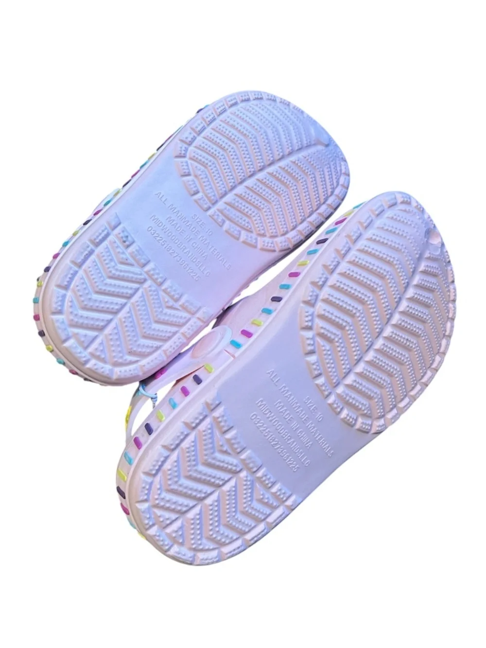 Toddler Girls’ Light Pink Multi Butterfly Applique Casual Clogs Sz-10 NWOT
